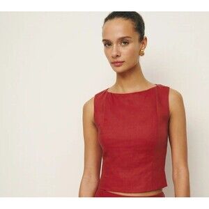 Reformation Scarlet Sleeveless Top